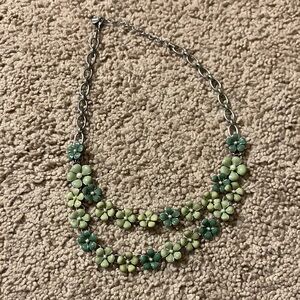 Talbots Green Floral Necklace